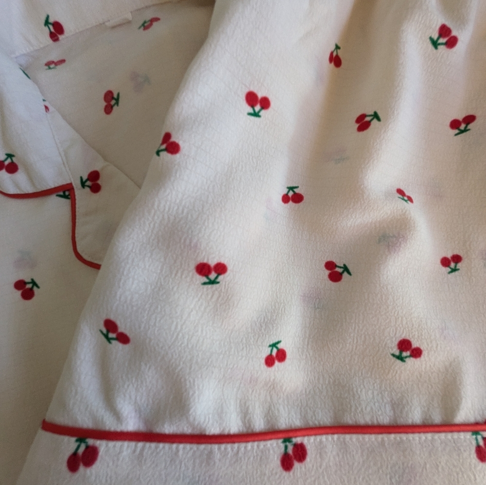 Composition Women's Cherries Print Pajamas Set- Size Large - Picture 7 of 8